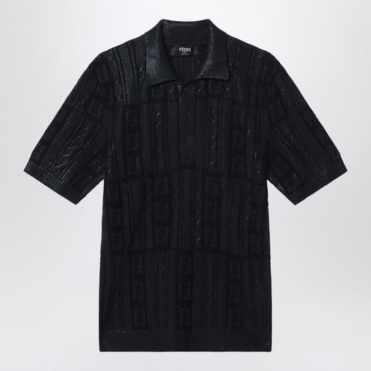 Fendi Black Wool Polo Men