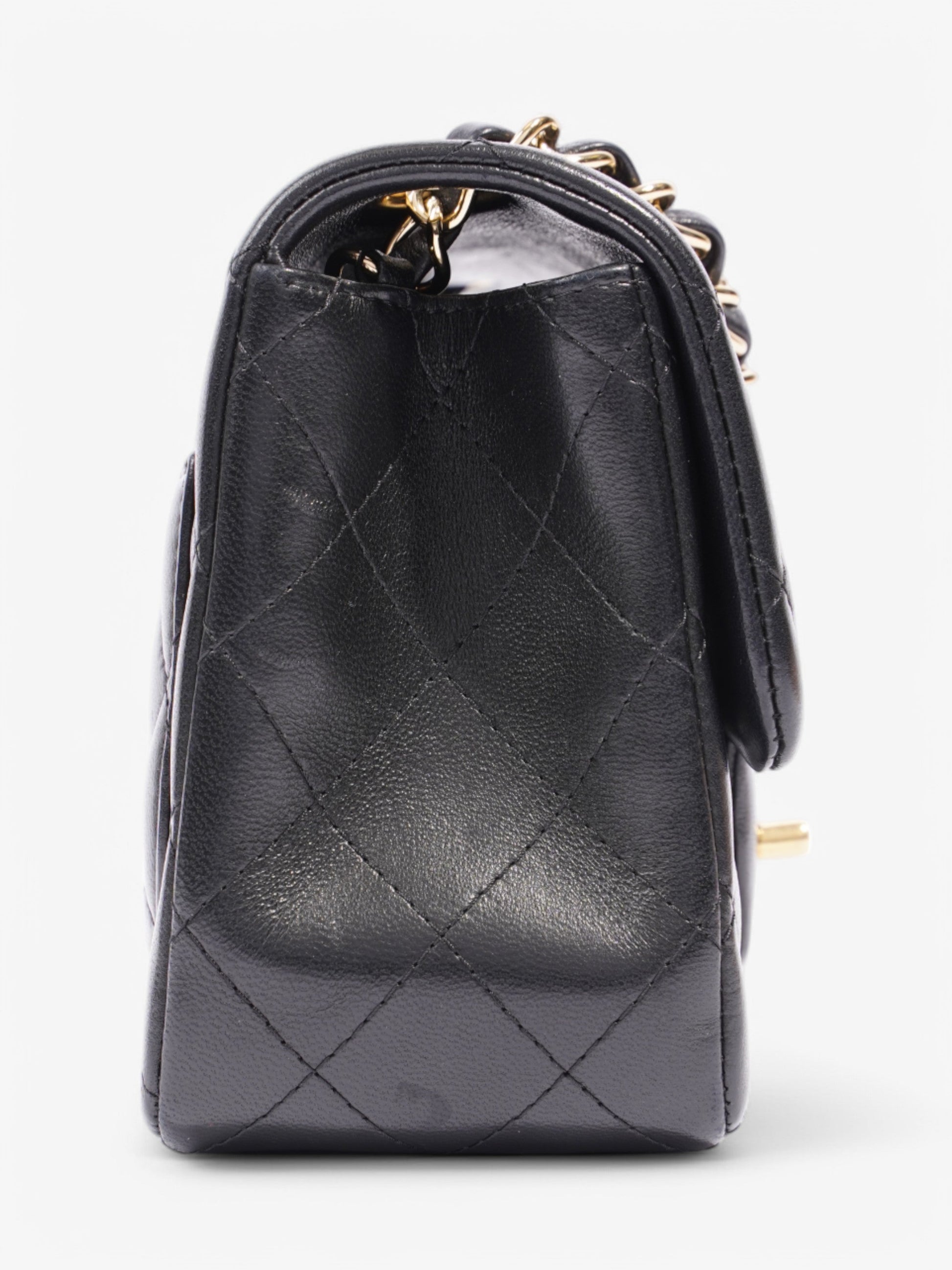 Chanel Classic Square Flap Black Lambskin Leather Mini