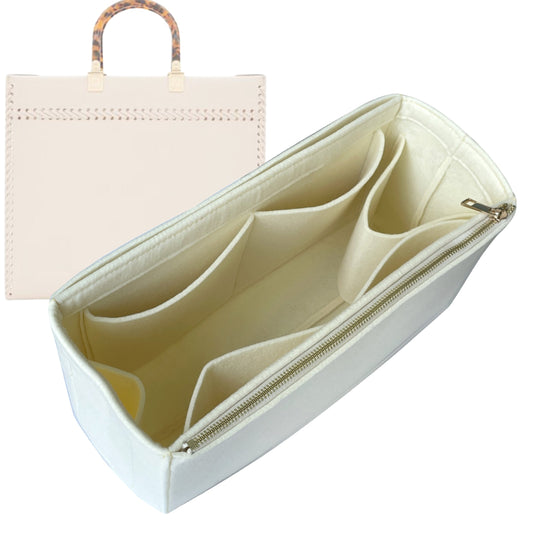Organizer for [Sunshine Small, Fendi] Bag Insert (Felt, Full-width Zip and Open Pocket)