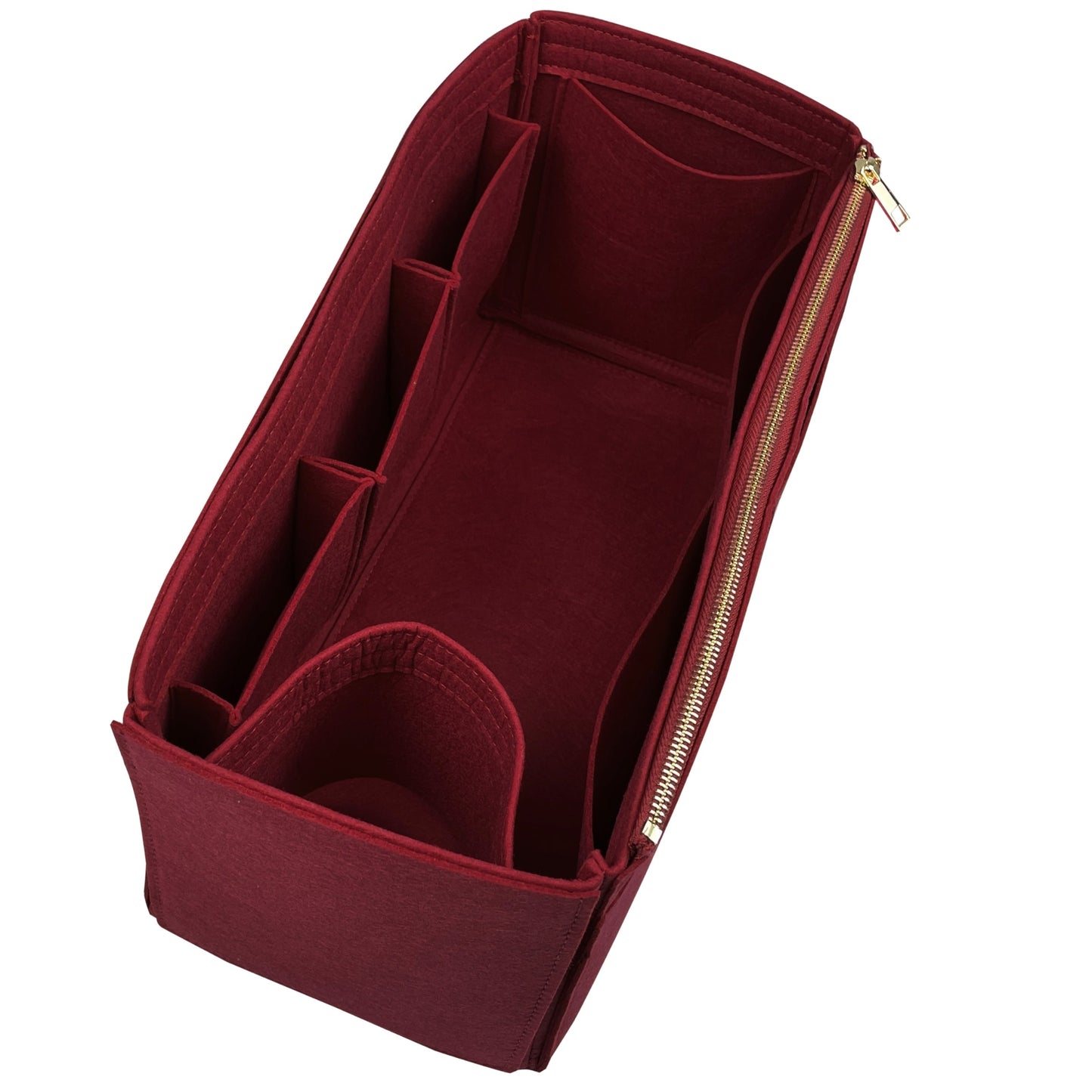 Organizer for [Medium Crochet tote bag, Prada] Bag Insert (Felt, Wide Open Pockets)