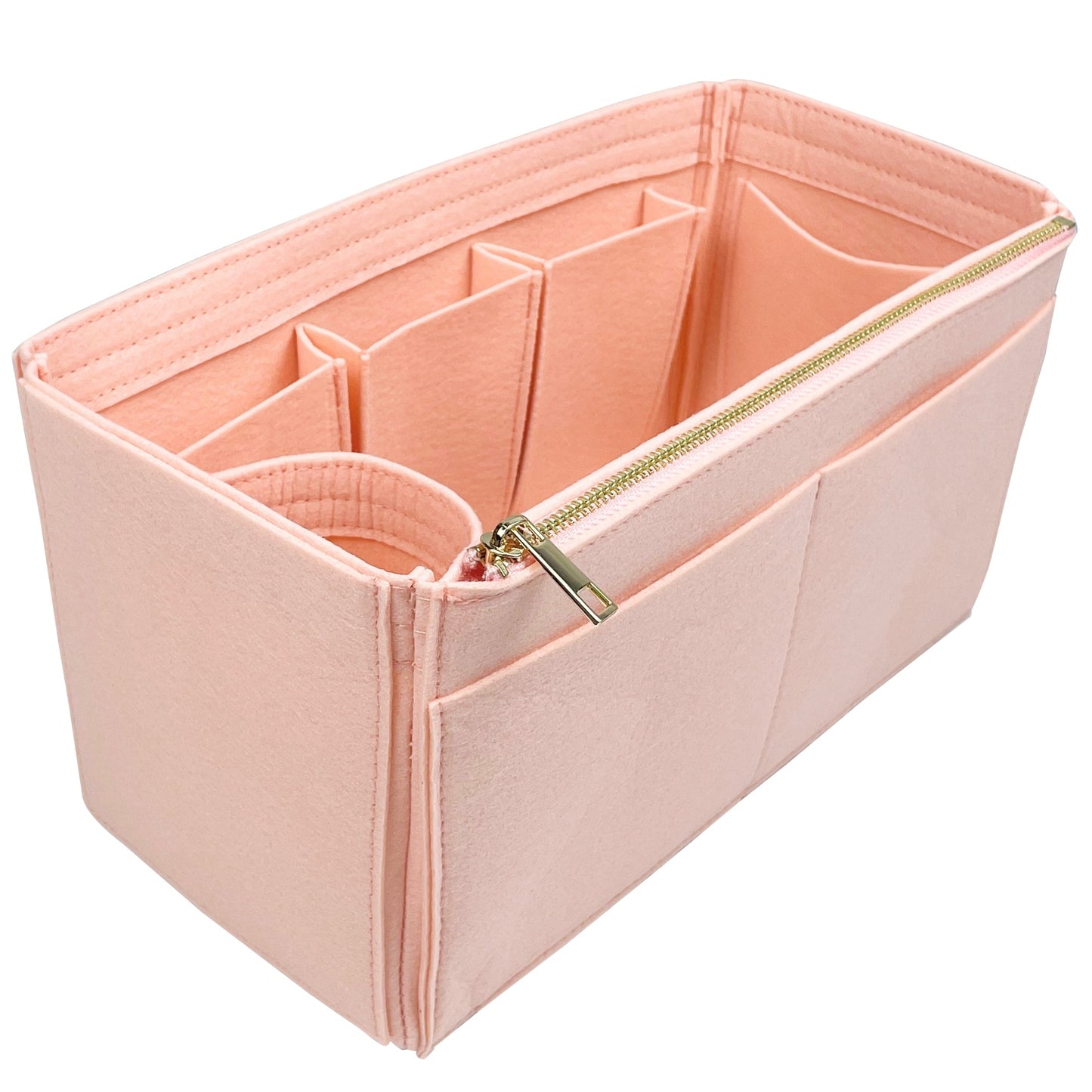 Organizer for [Double Bag Large, Prada] Bag Insert (Felt, Wide Open Pockets)