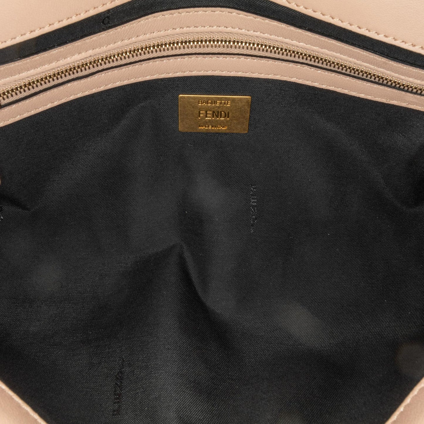 Fendi Zucca Embossed Leather Chain Midi Baguette