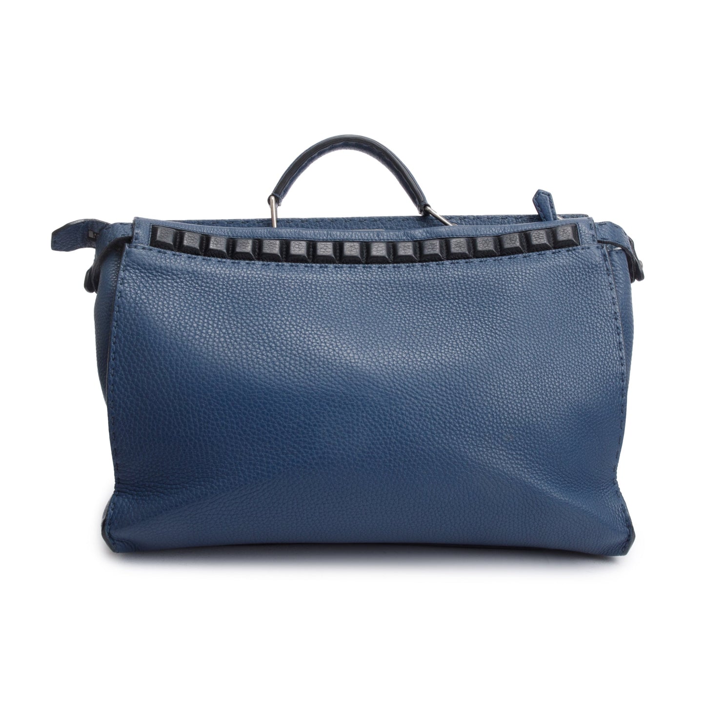 Fendi Blue Selleria Leather Studded XL Peekaboo Bag