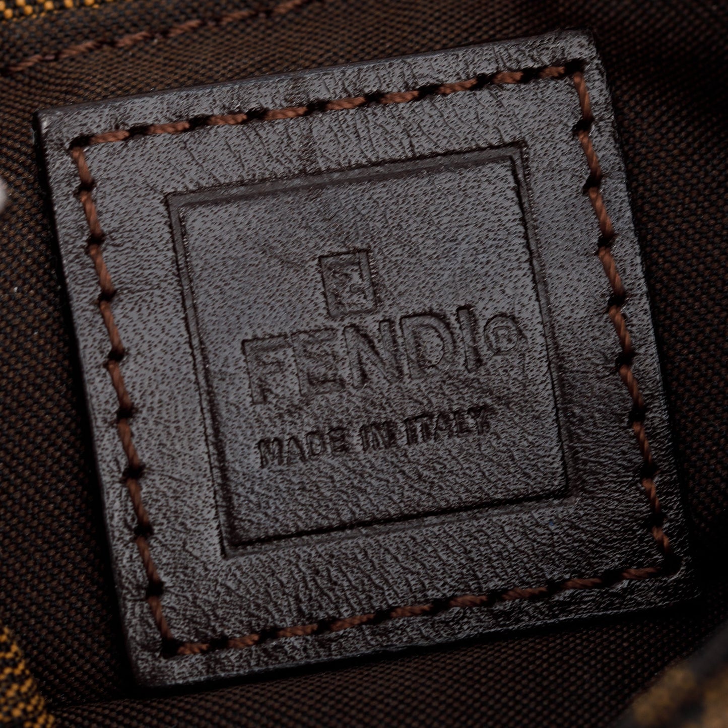 Fendi Brown FF Zucca Micro Baguette Hobo
