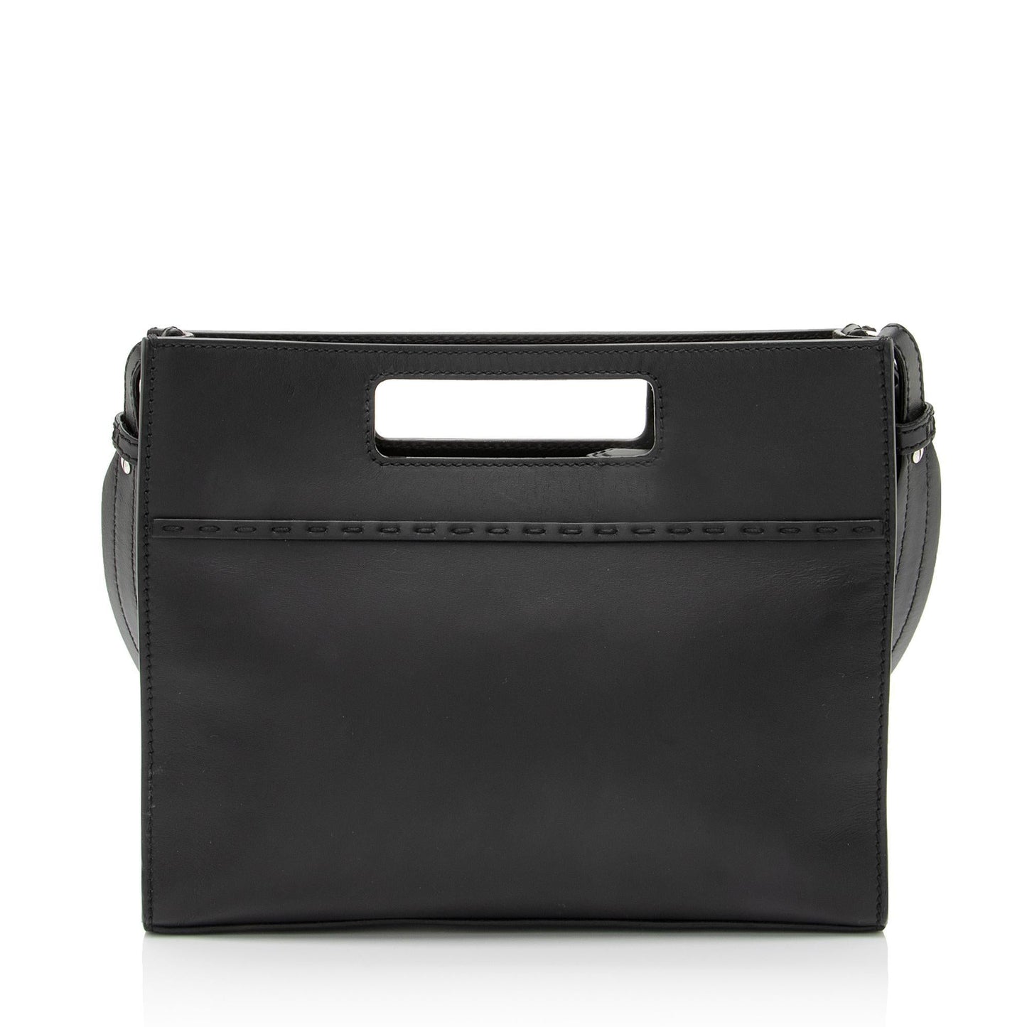 Fendi Calfskin Cutout Handle Mini Shopper Tote