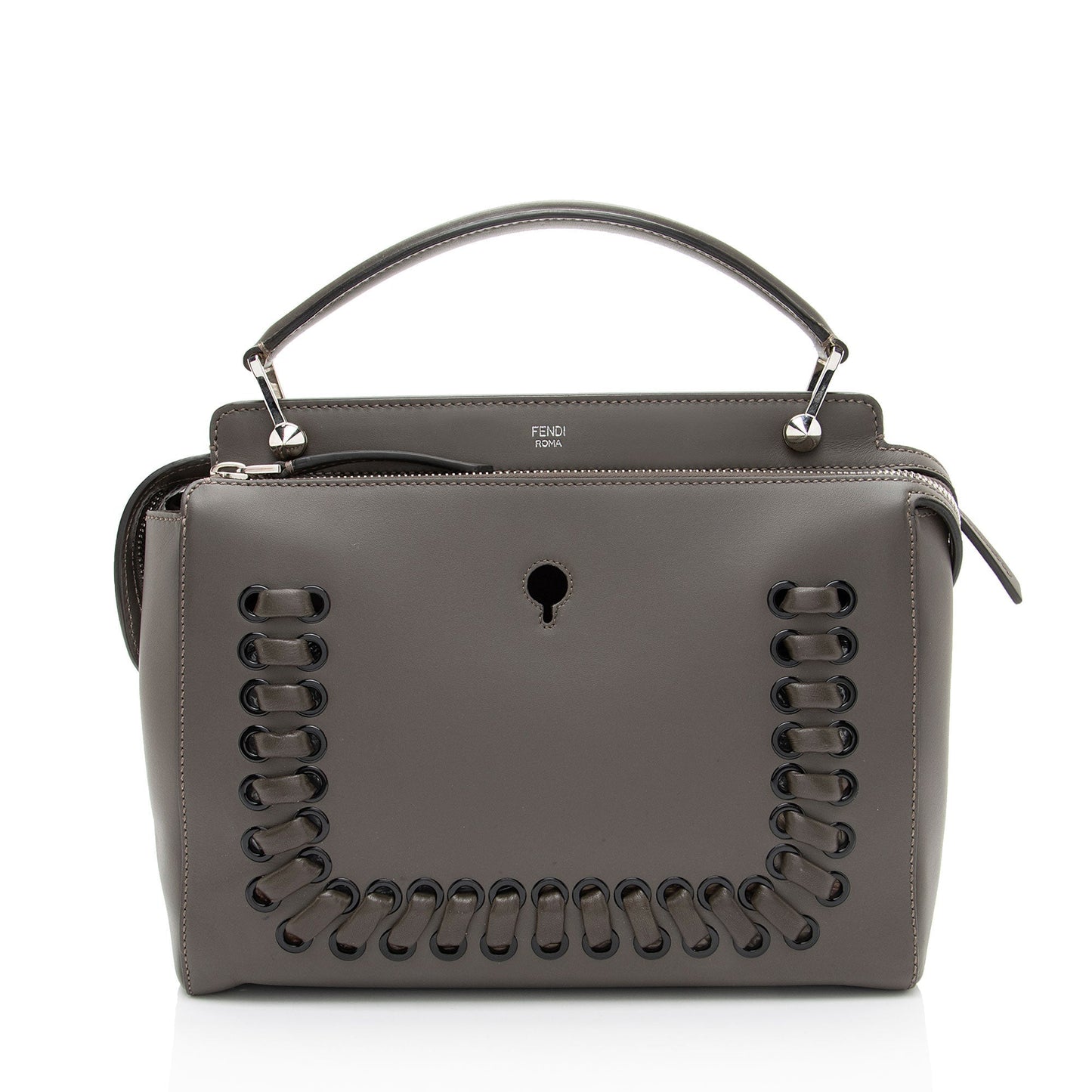 Fendi Calfskin Whipstitch Dotcom Medium Satchel