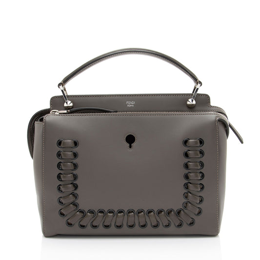 Fendi Calfskin Whipstitch Dotcom Medium Satchel