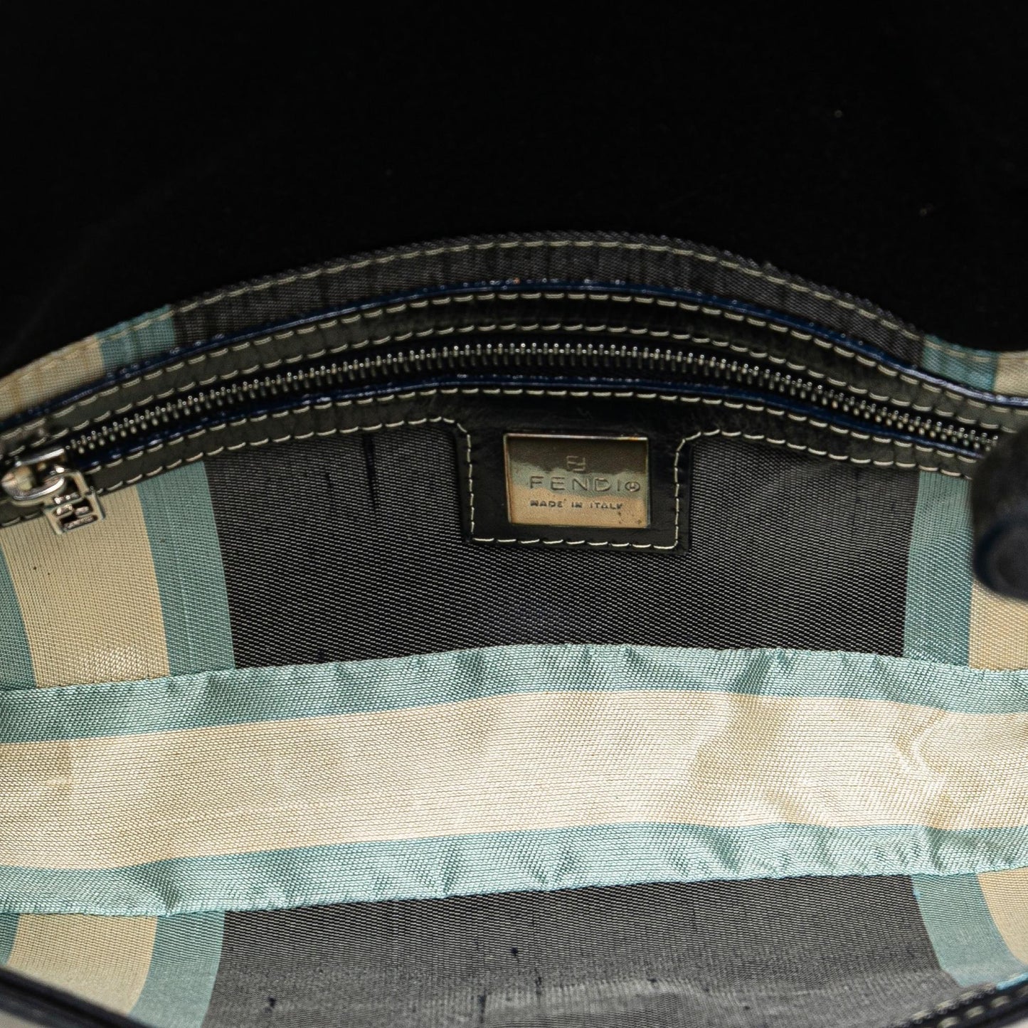 Fendi Canvas FF Marble Baguette Shoulder Bag
