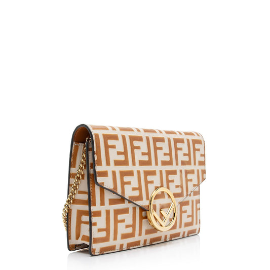 Fendi FF Embossed Wallet On Chain (SHF-ZSVAwL)