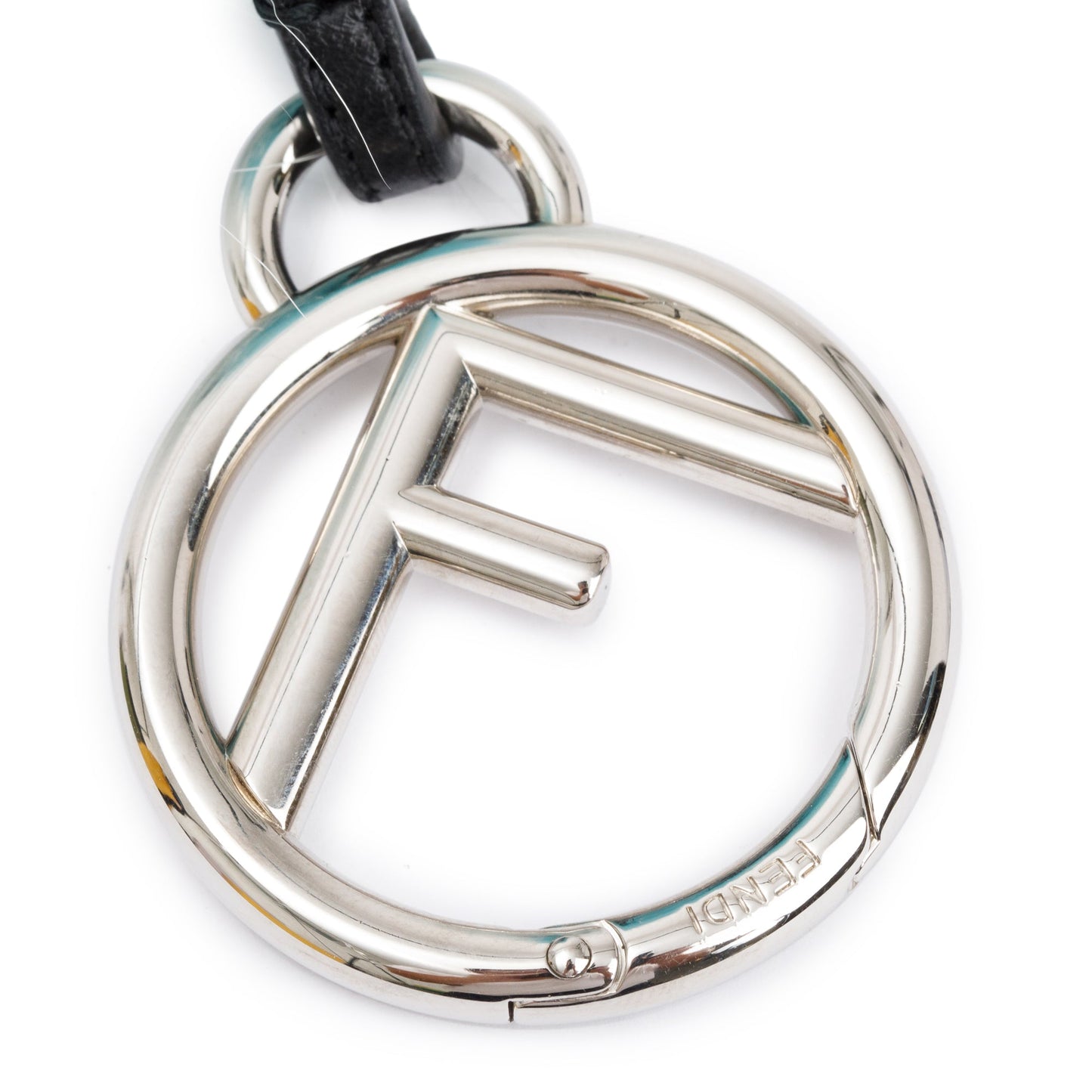 Fendi FF Zucca Canvas Mink Fox Fur Space Monkey Bag Charm