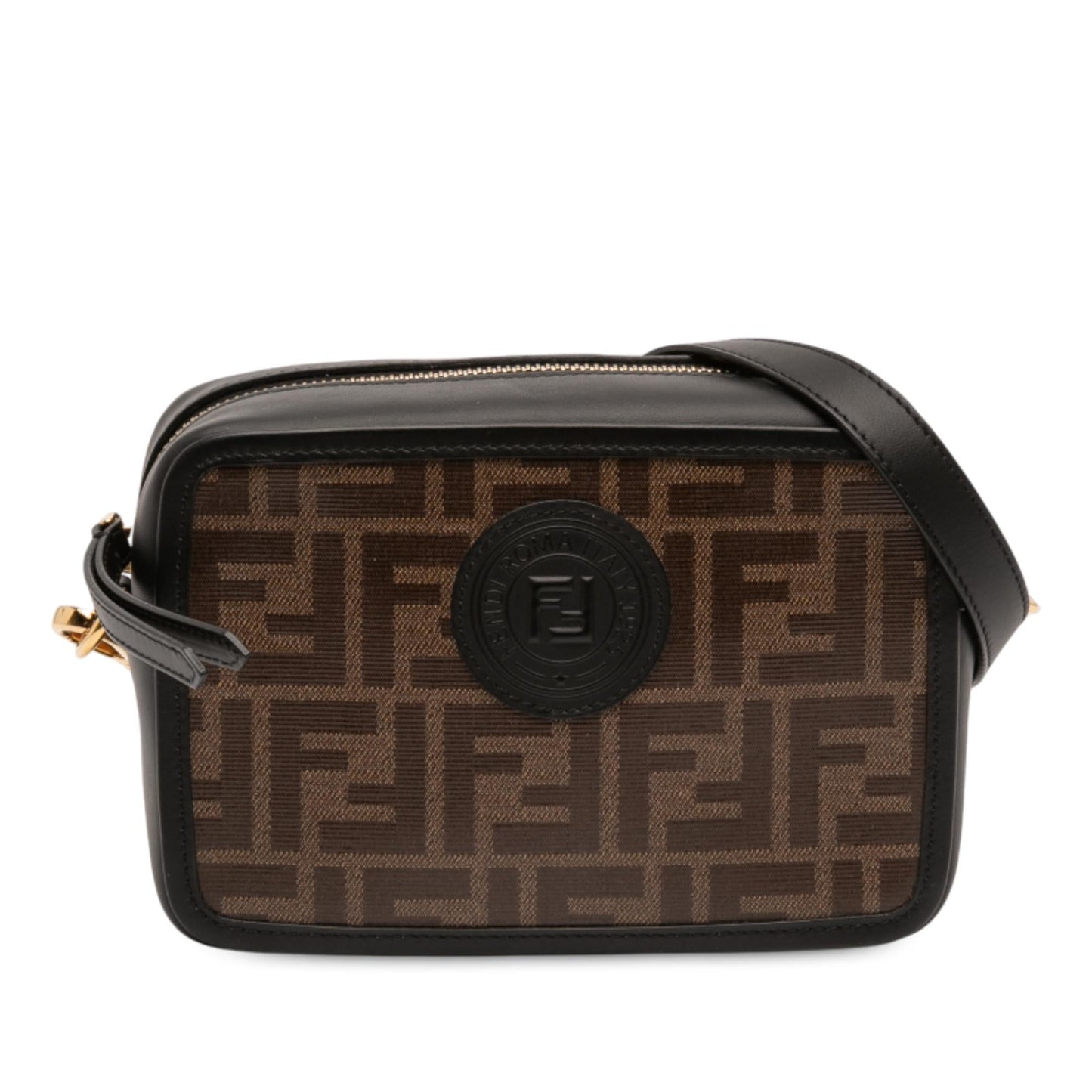 Fendi Glazed Fabric Vitello Century FF 1974 Camera Bag