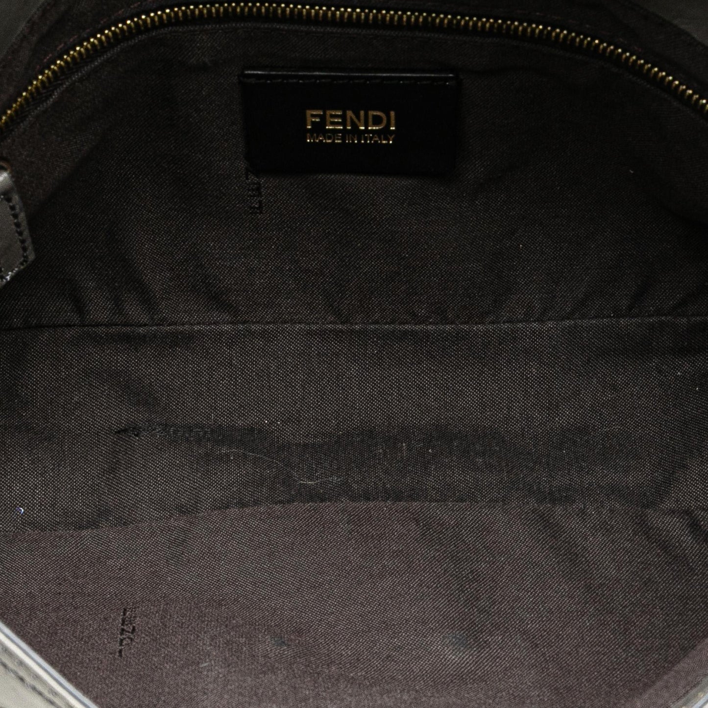 Fendi Zucchino Coated Canvas and Metallic Leather Compilation Shoulder Bag