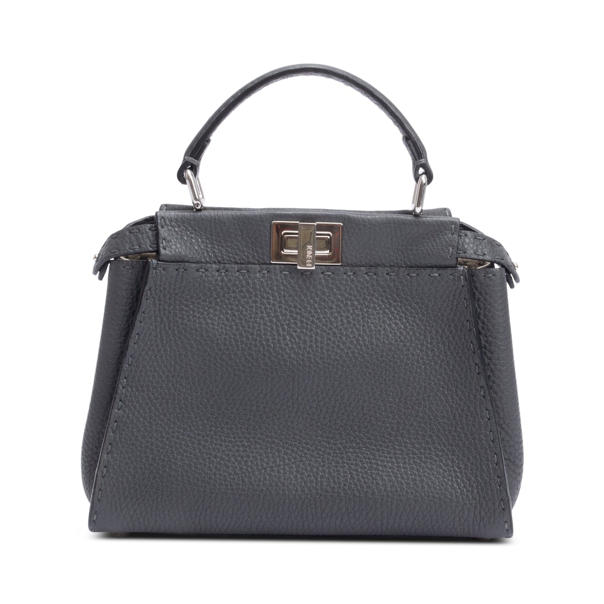 Fendi Grey Romano Selleria Mini Peekaboo Bag