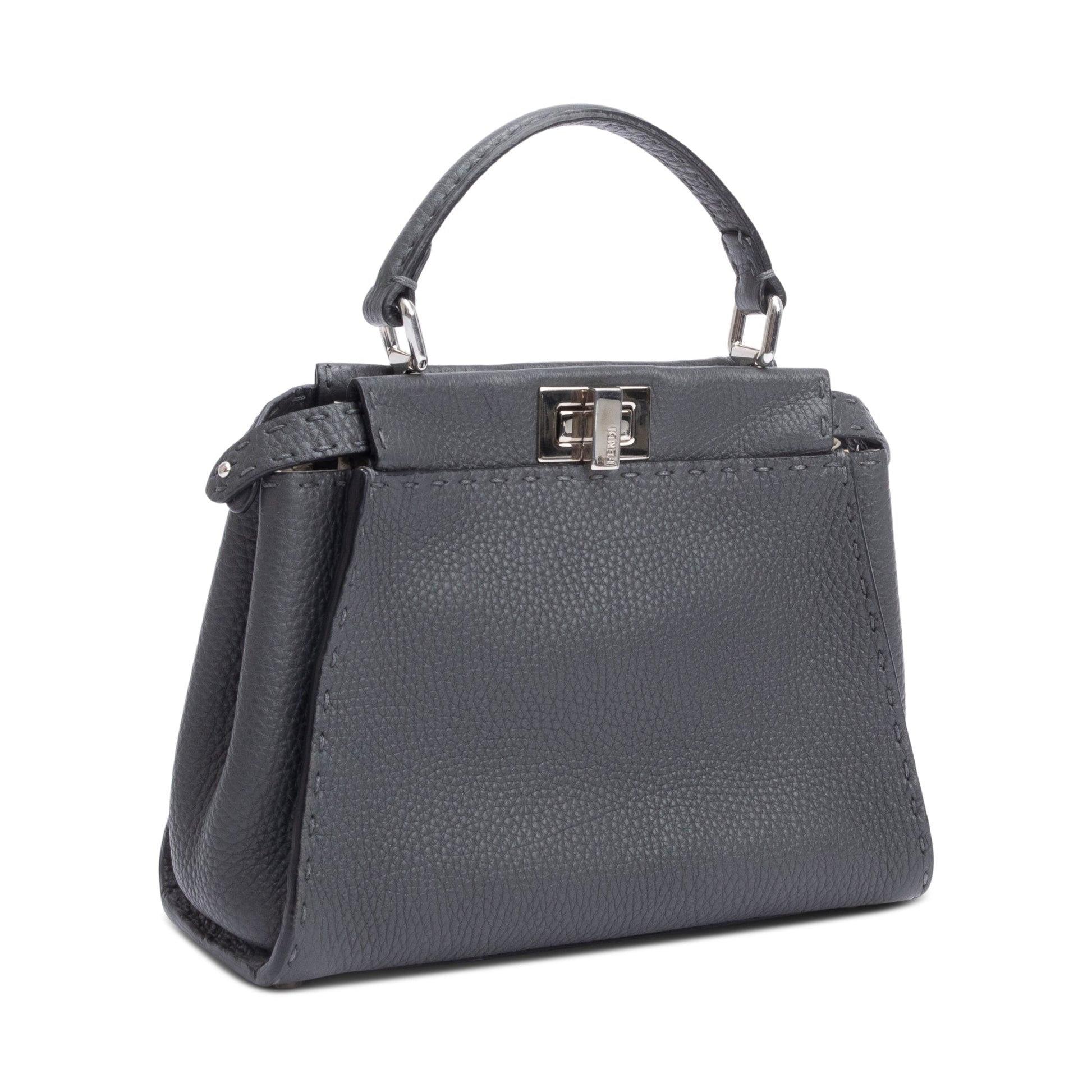 Fendi Grey Romano Selleria Mini Peekaboo Bag