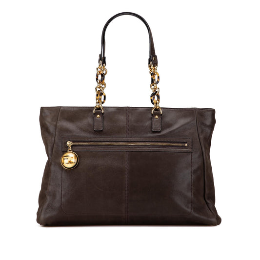 Fendi Iridescent Leather Chain Tote