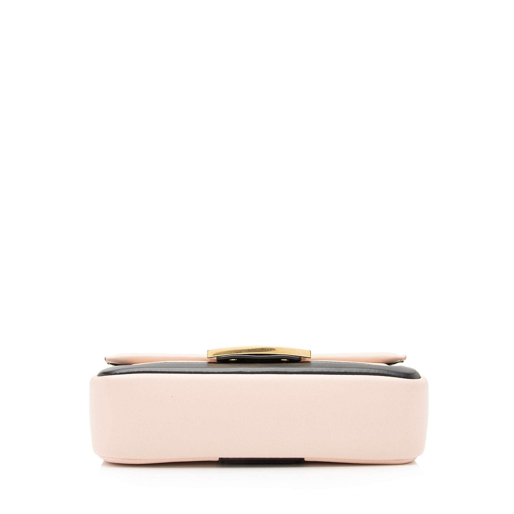 Fendi Lambskin Bi Color Baguette Mini Chain Bag
