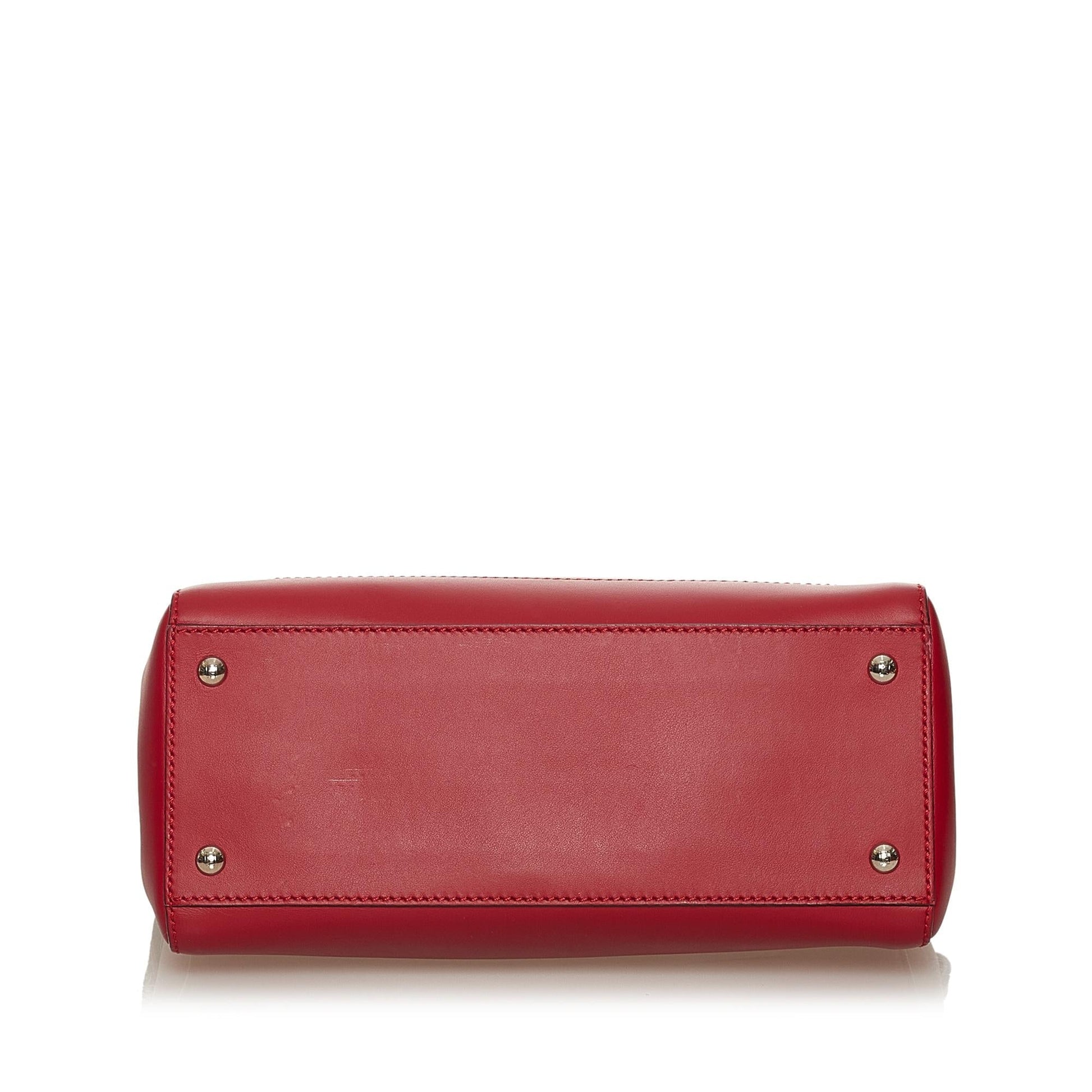Fendi Large DotCom Leather Satchel