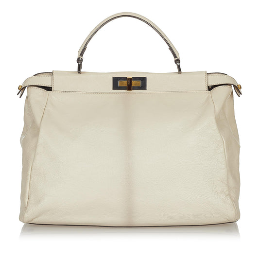 Fendi Large Peekaboo Leather Satchel