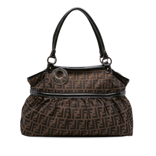 Fendi Large Zucca Canvas Chef Shoulder Bag