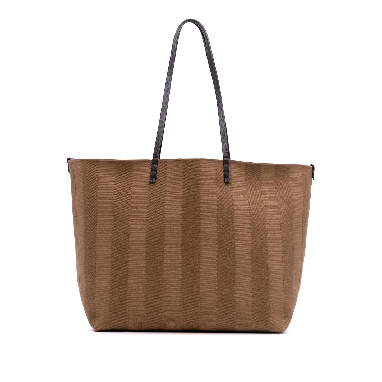 Fendi Large Zucca Canvas Striped Reversible Roll Tote
