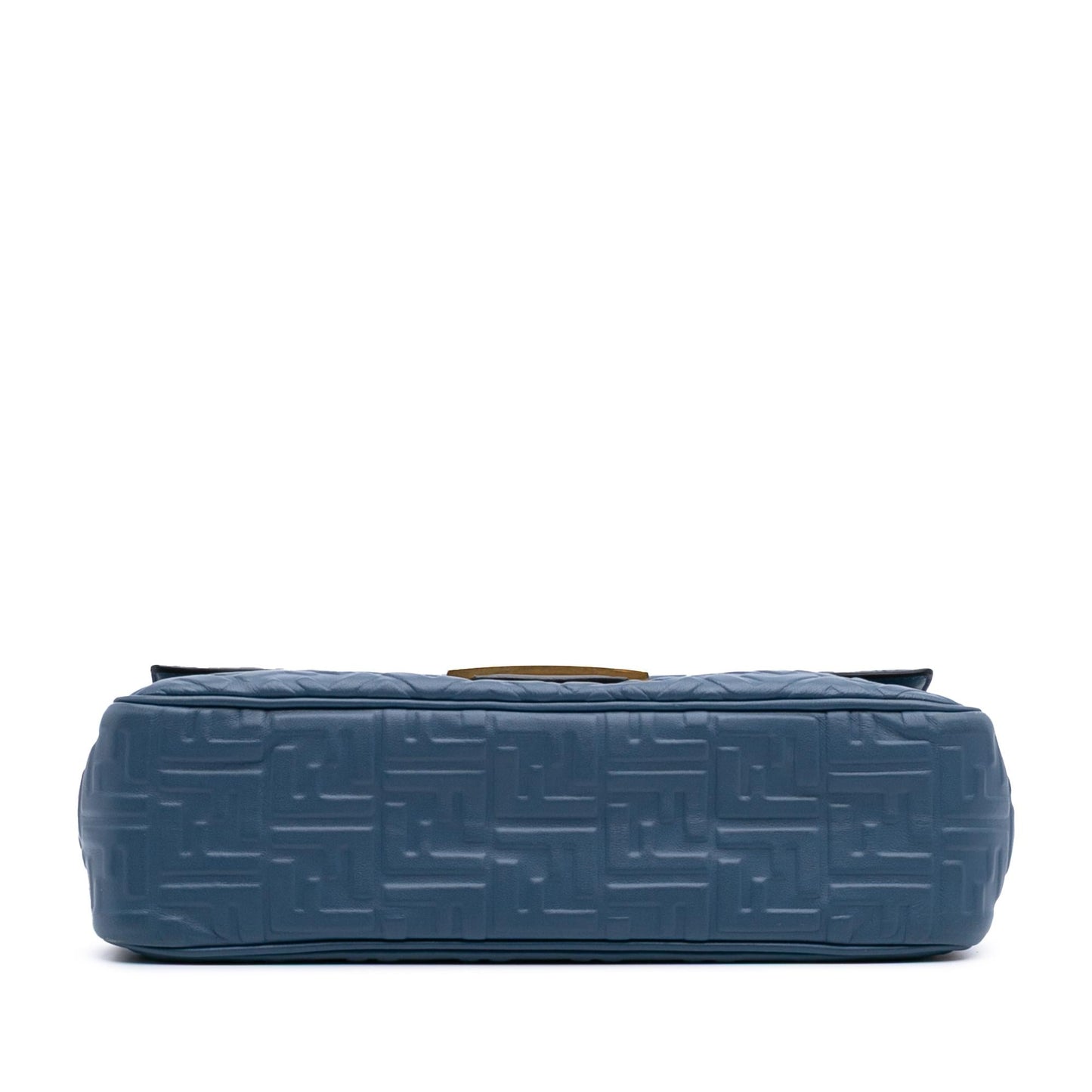 Fendi Large Zucca Embossed Leather Baguette Shoulder Bag