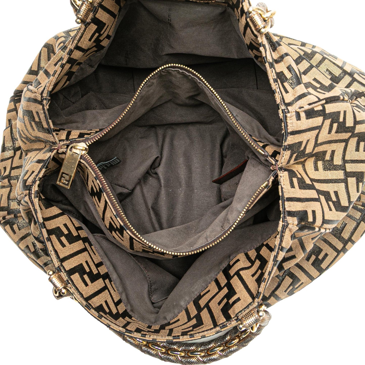 Fendi Medium Multicolor Zucca Spalmati Roll Tote