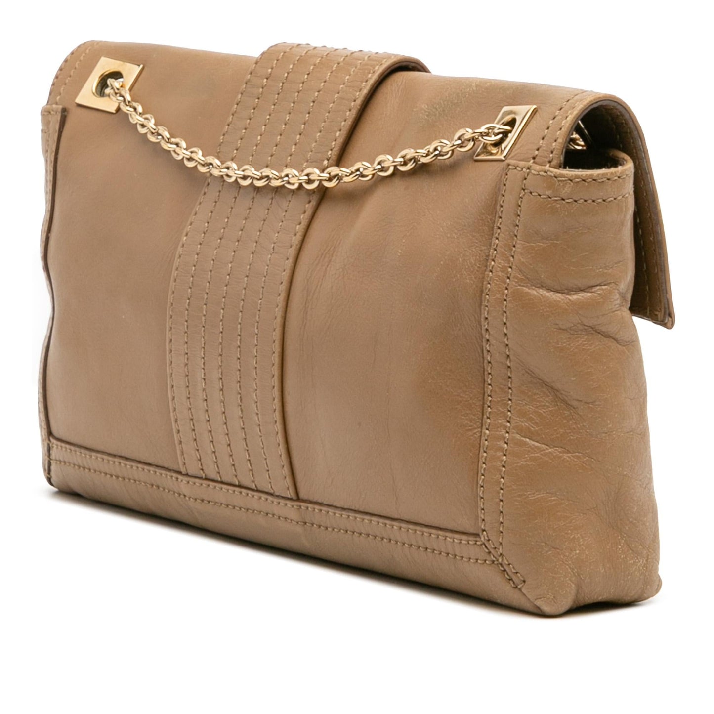 Fendi Leather Baguette Chain Flap