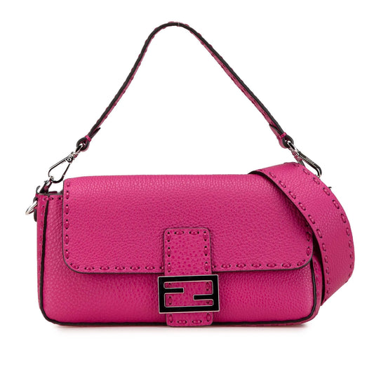 Fendi Leather Selleria Baguette Satchel