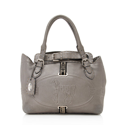 Fendi Leather Villa Selleria Borghese Tote (SHF-18630)