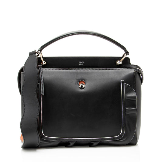 Fendi Leather Waves Dotcom Medium Satchel