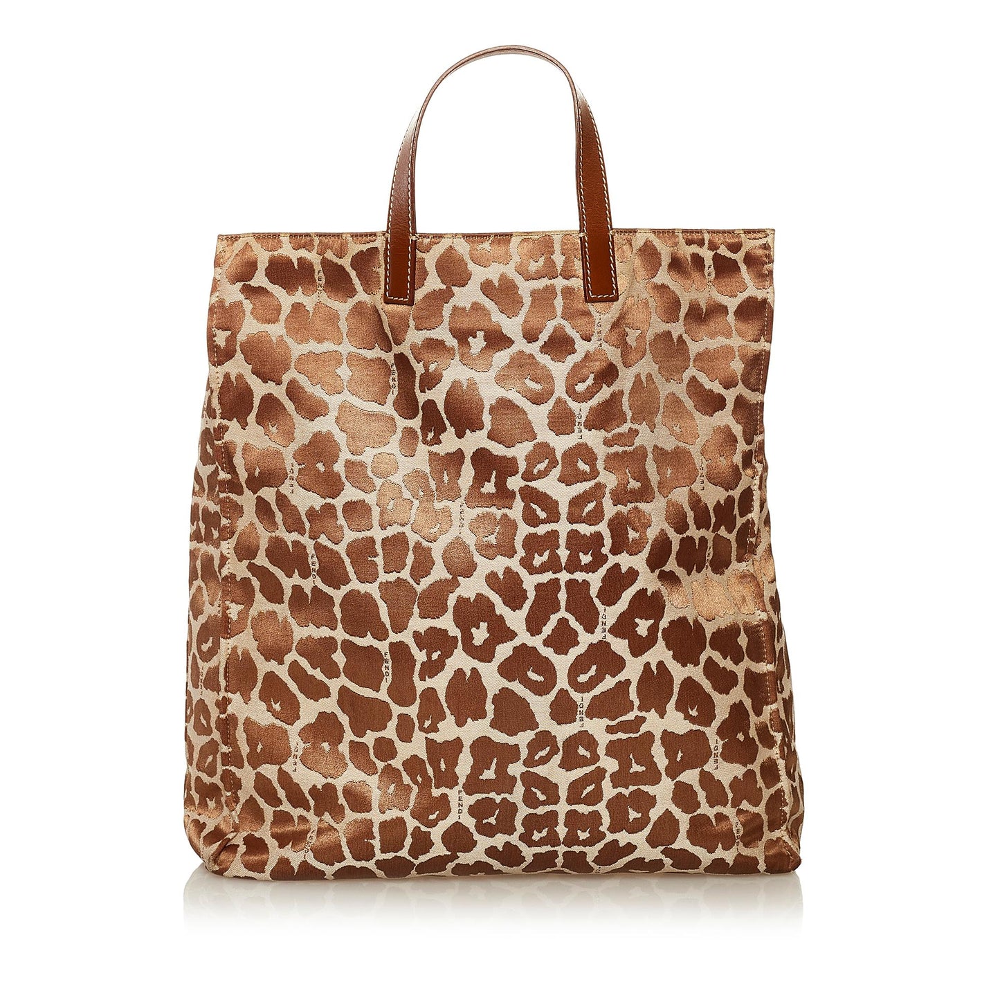 Fendi Leopard Print Canvas Tote Bag
