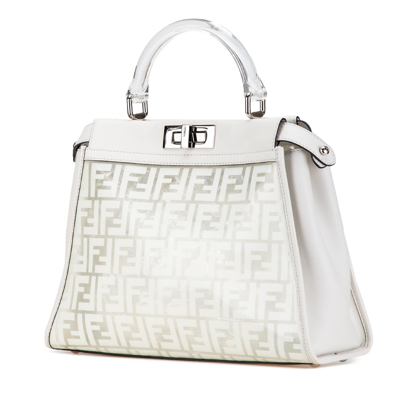 Fendi Bicolor Leather Chain Midi Baguette