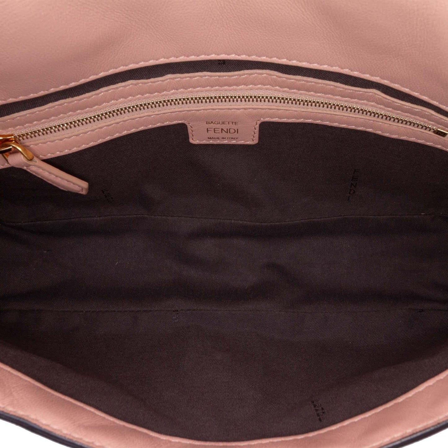 Fendi Mini Transparent Paillettes Elaphe Baguette Satchel