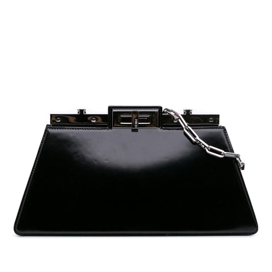 Fendi Medium Leather Peekaboo Cut Chain Shoulder Bag