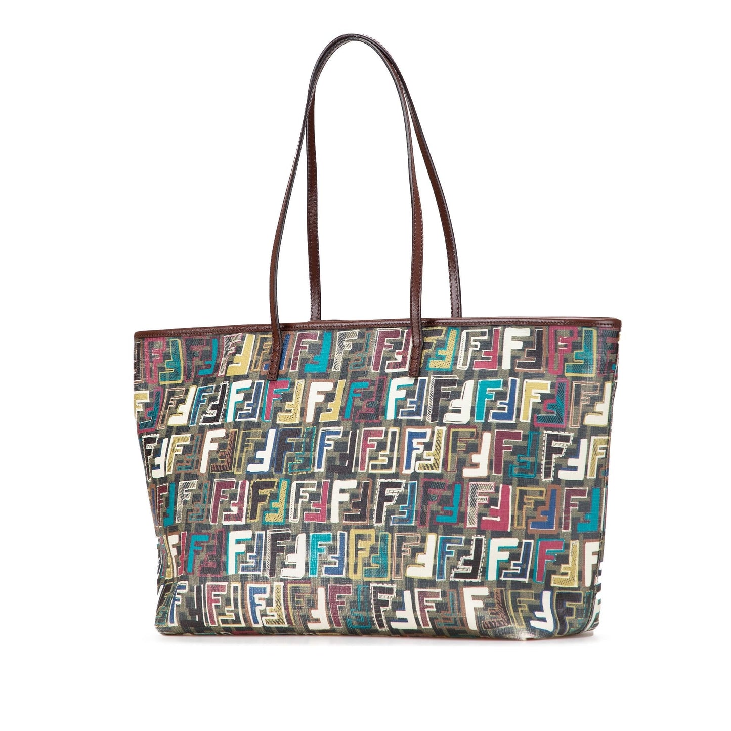Fendi Medium Multicolor Zucca Spalmati Roll Tote