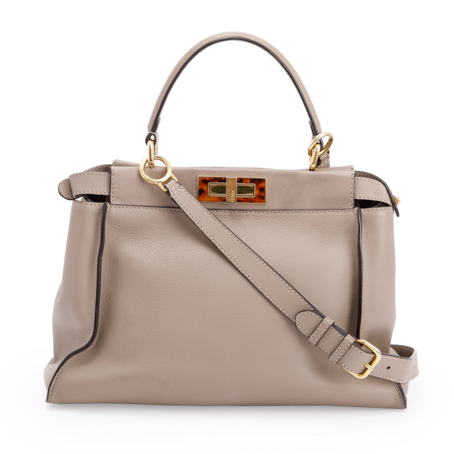 Fendi Medium Peekaboo Bag with Tortoise Detail