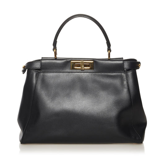 Fendi Medium Peekaboo Leather Satchel