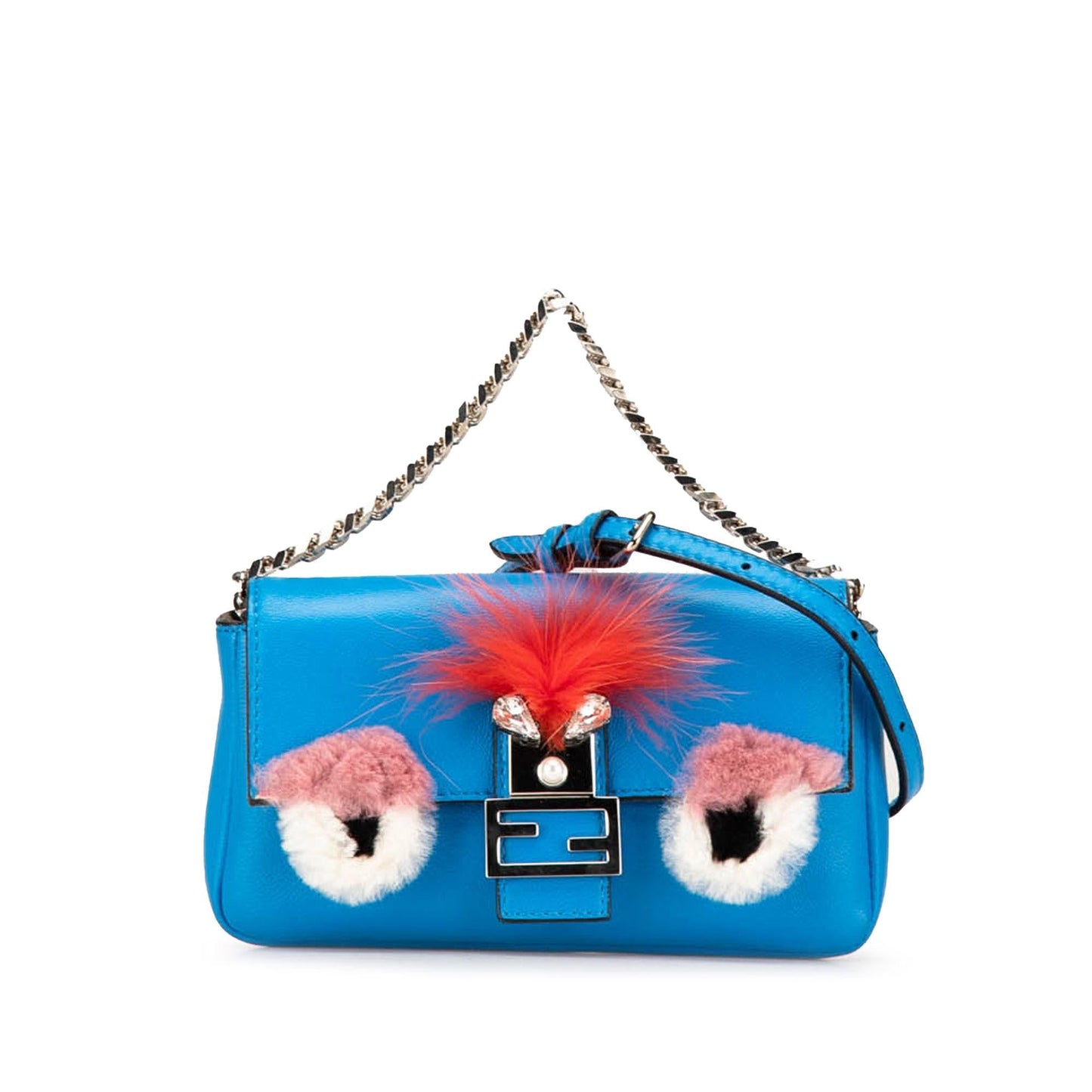 Fendi Micro Leather Monster Baguette Satchel