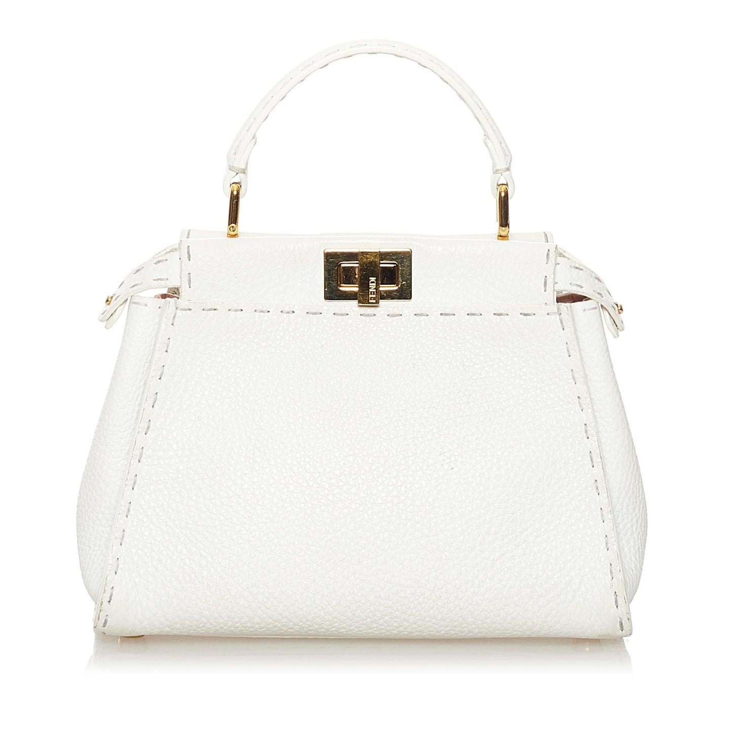Fendi Mini Selleria Peekaboo Leather Satchel