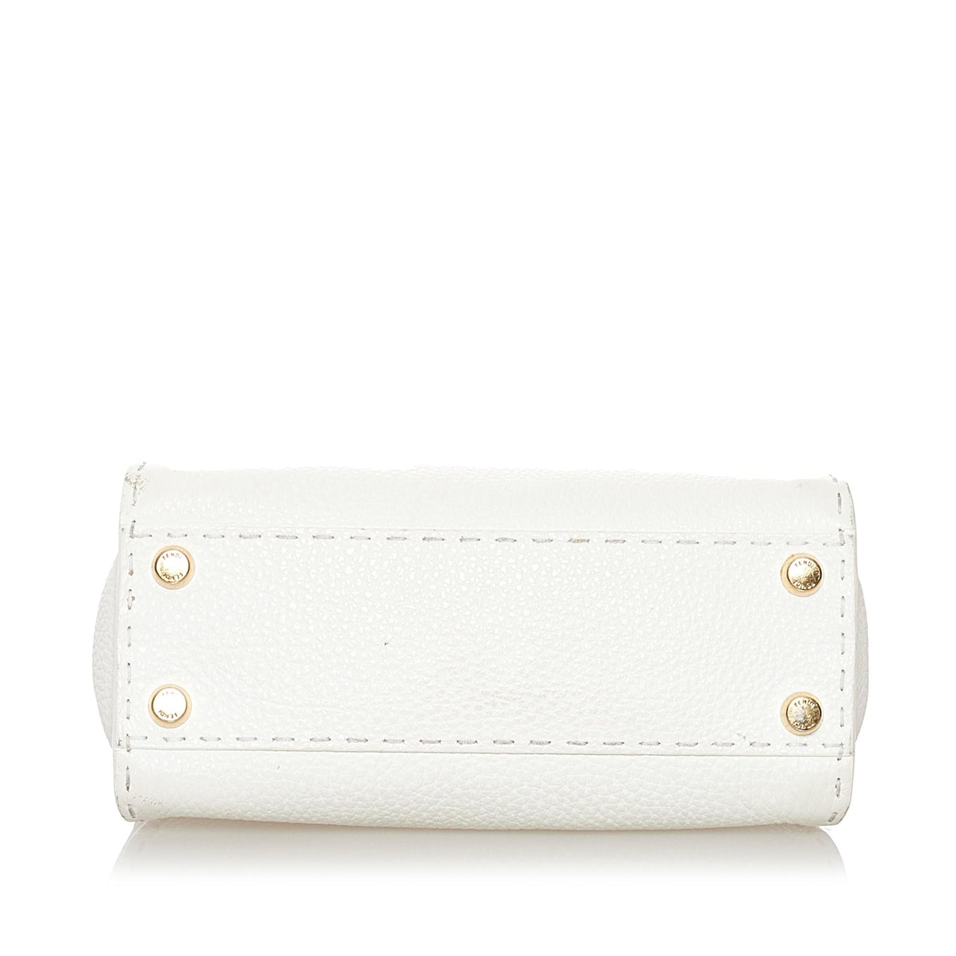 Fendi Mini Selleria Peekaboo Leather Satchel