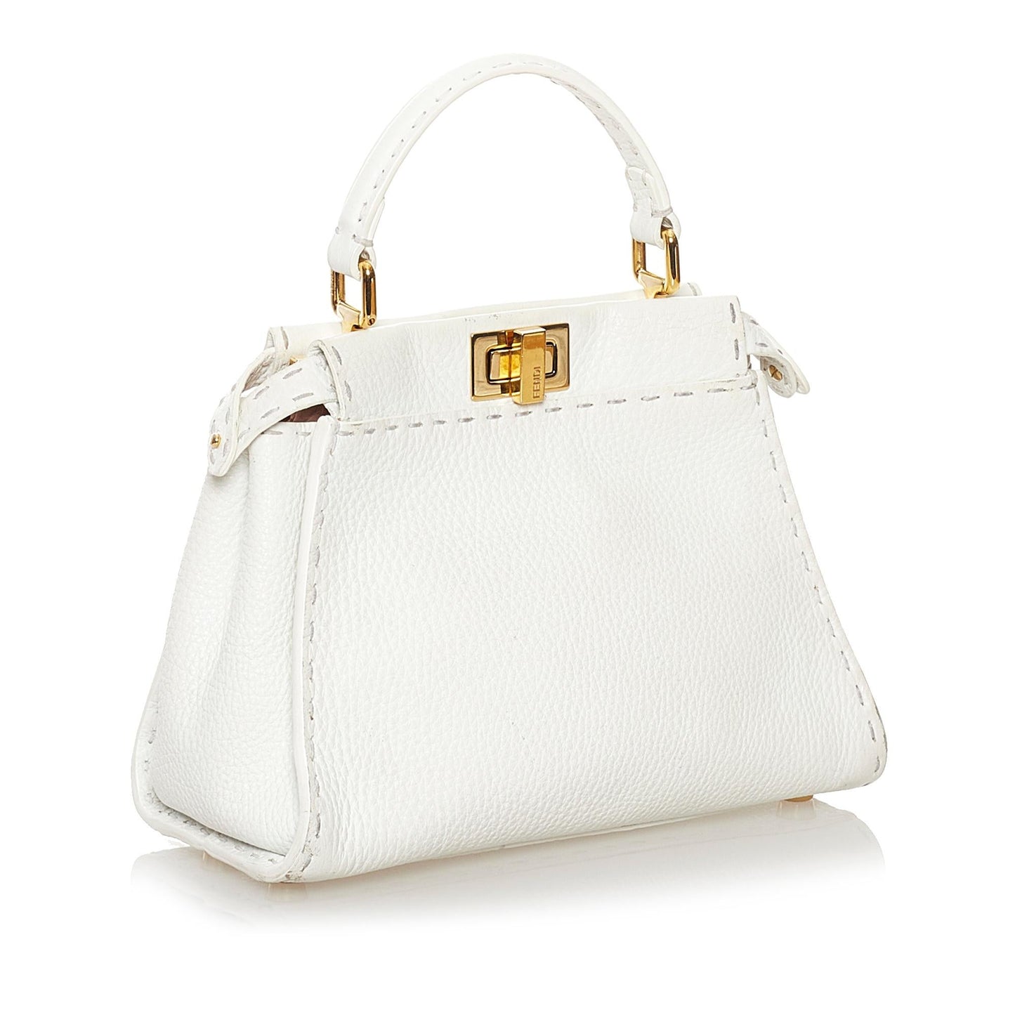 Fendi Mini Selleria Peekaboo Leather Satchel
