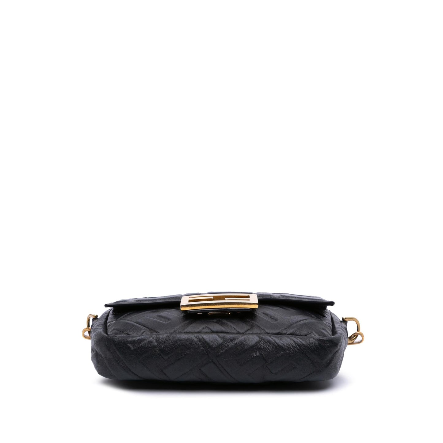 Fendi Mini Zucca Embossed Leather Baguette Satchel