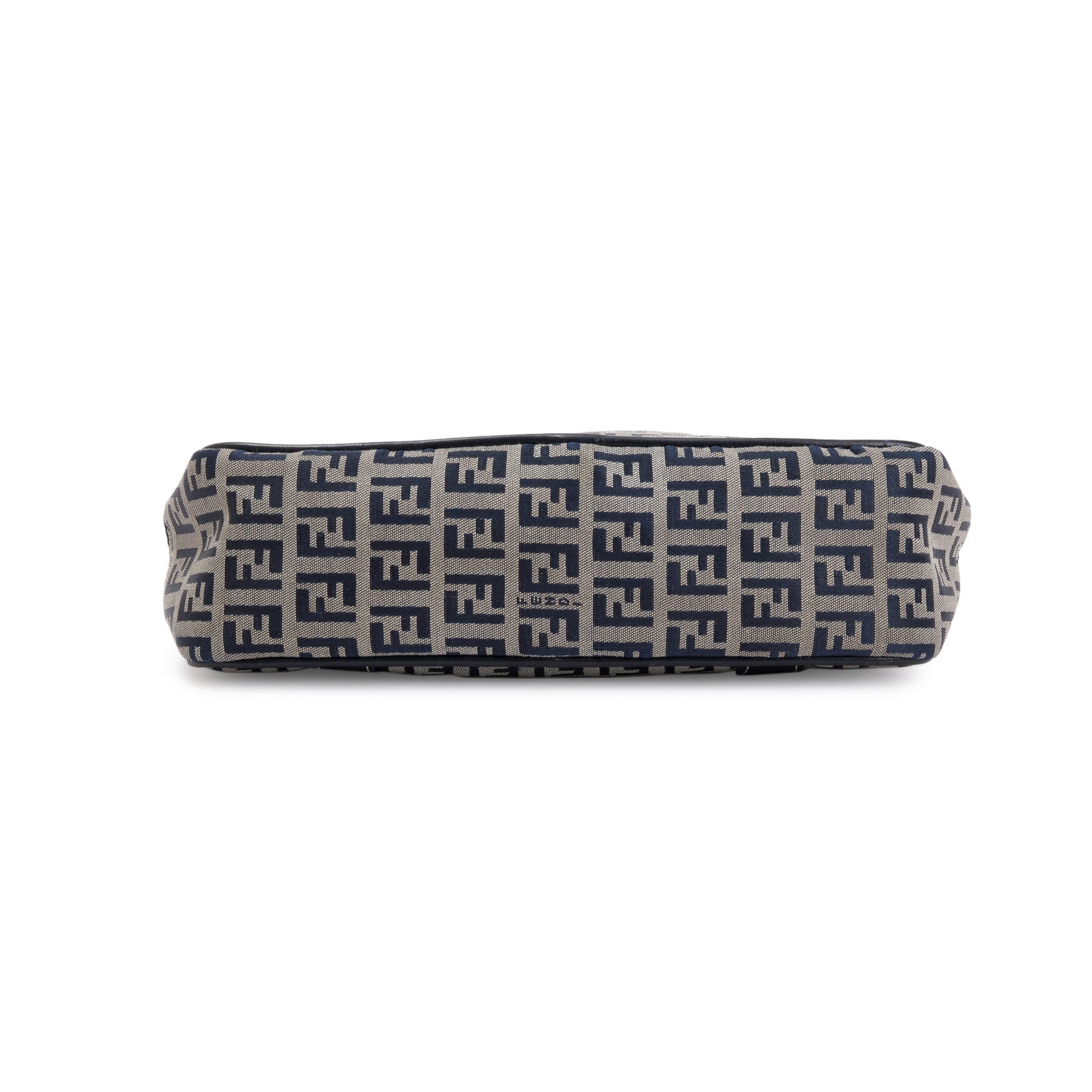 Fendi Navy FF Zucchino Canvas Leather Trimmed Mini Tote