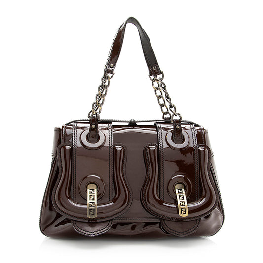 Fendi Patent Leather B Buckle Bag - FINAL SALE (SHF-19713)
