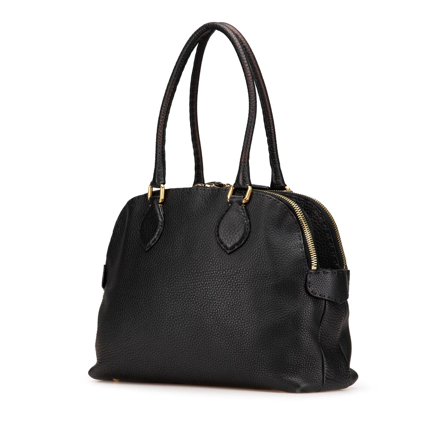 Fendi Pebbled Leather Selleria Dome Shoulder Bag