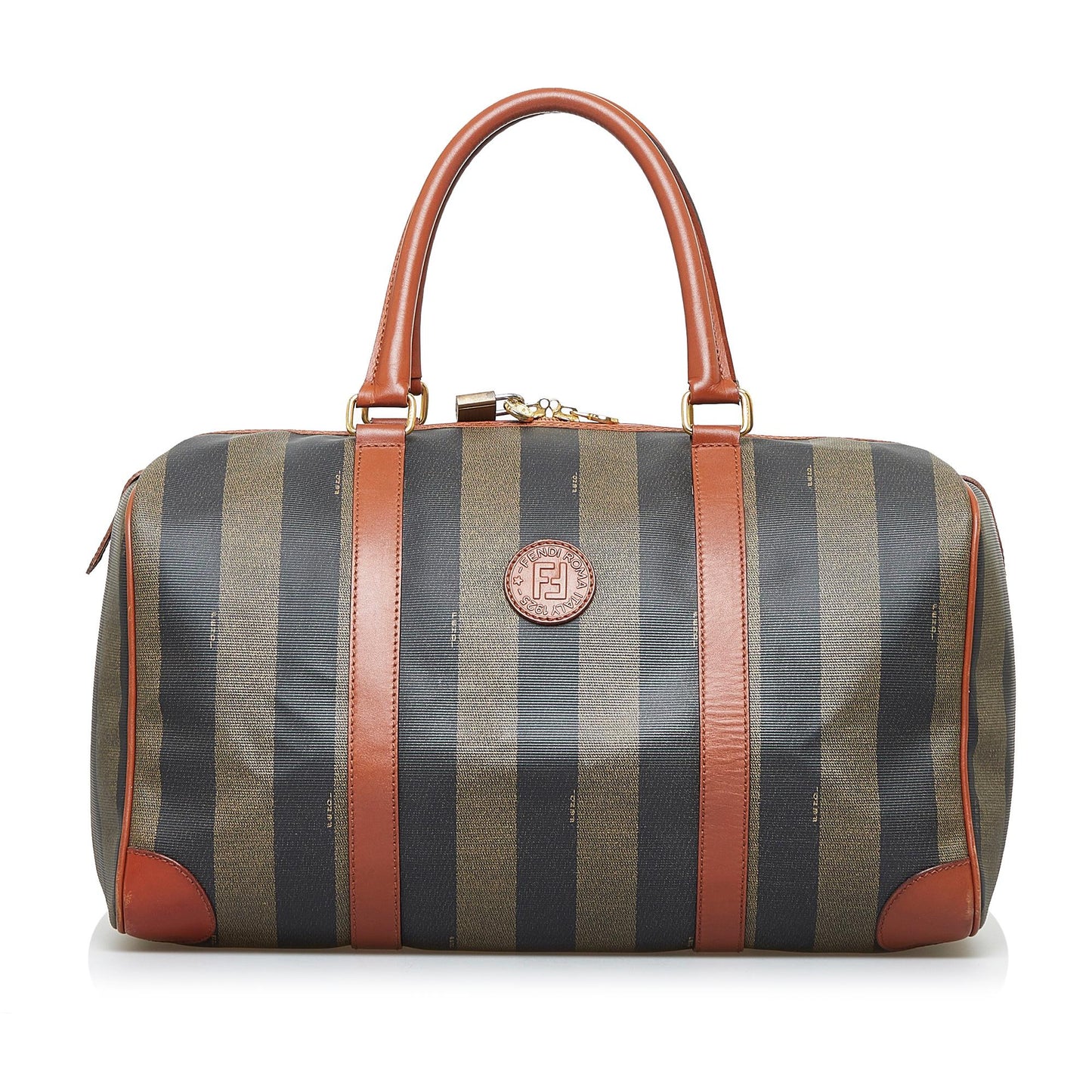 Fendi Pequin Boston Bag