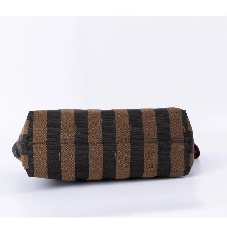 Fendi Pequin Stripe Canvas Roll Tote
