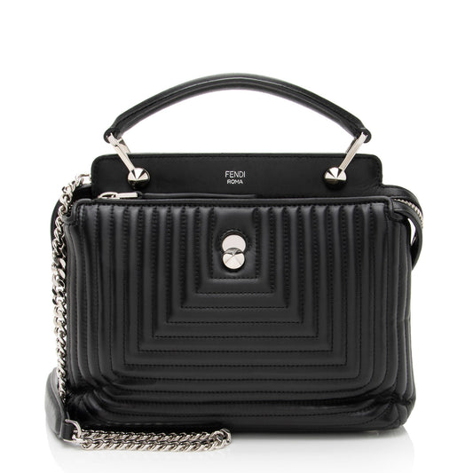 Fendi Quilted Leather Dotcom Small Shoulder Bag
