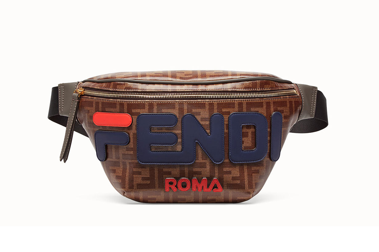 Fendi Fila Appliqu ©d Printed Coated Canvas Belt Bag
