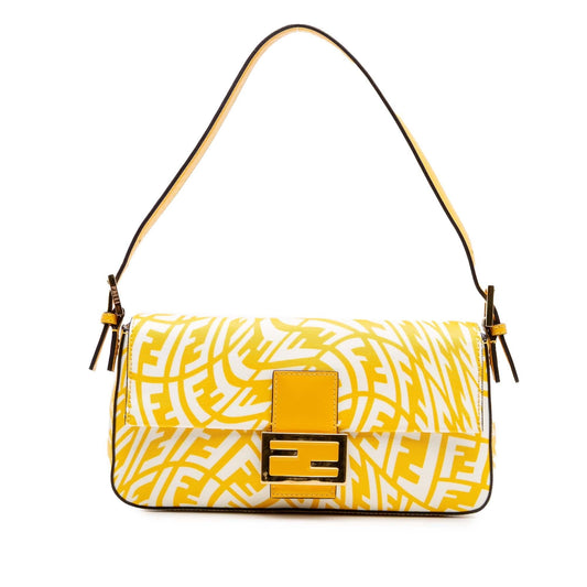 Fendi Sarah Coleman Zucca Coated Canvas 1997 Vertigo Baguette
